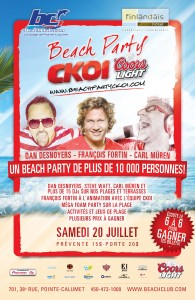 Samedi 20 Juillet « BEACH PARTY CKOI » @ Beach Club